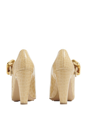 Mary Jane 90 Cro-Embossed Leather Pumps